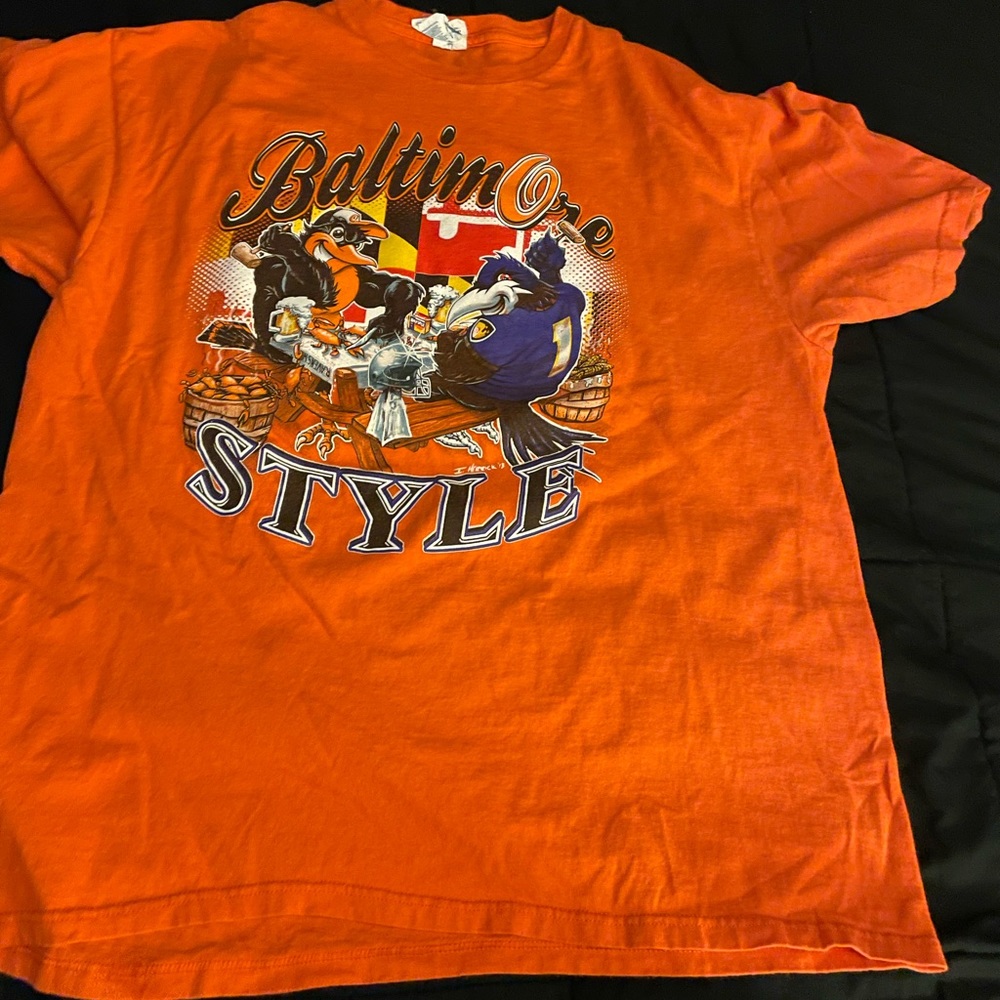 Ravens/Orioles Baltimore Style XL T-Shirf🟣🟠🔥